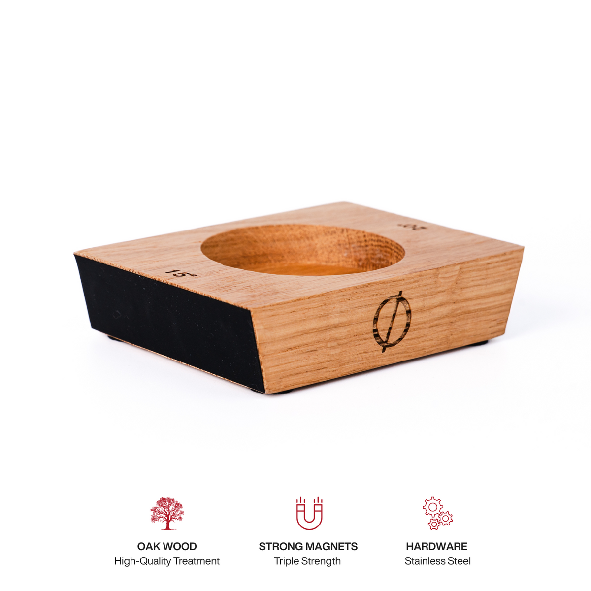 Oak angle base with 15 degree and 20 degree sharpening faces